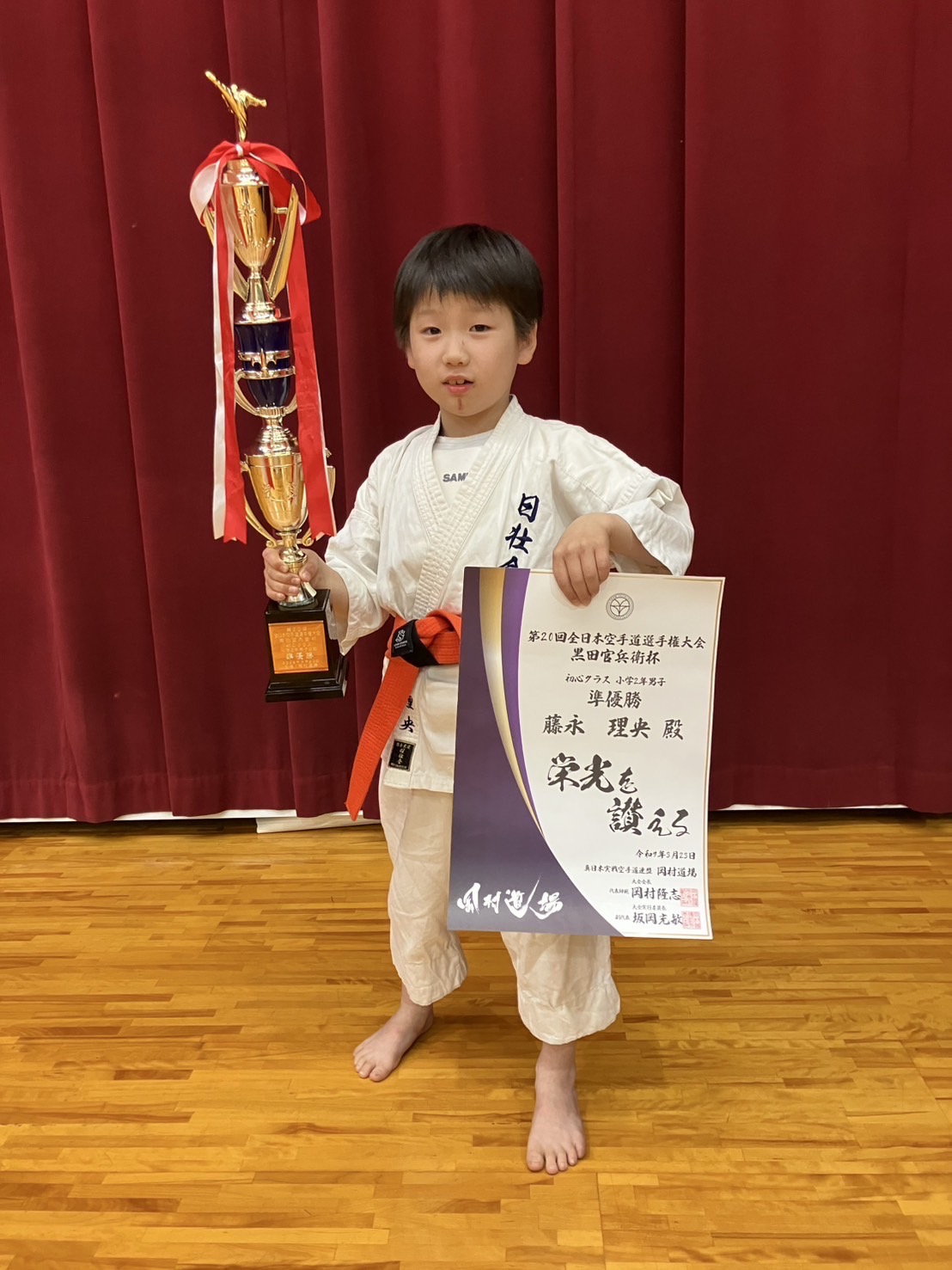 第20回全日本空手道選手権大会 黒田官兵衛杯に於いて藤永理央が準優勝！